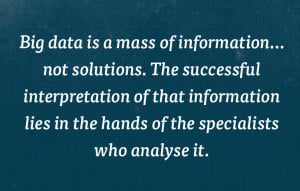Big data is a mass of information not solutions.