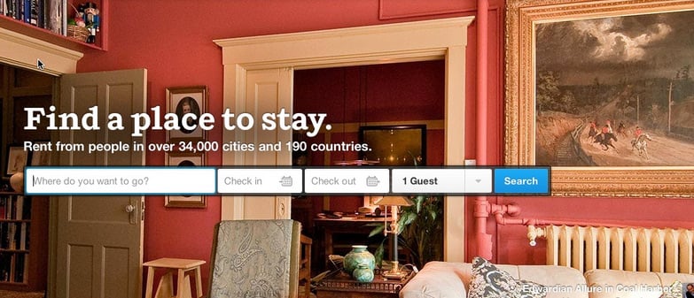 AirBNB landing page