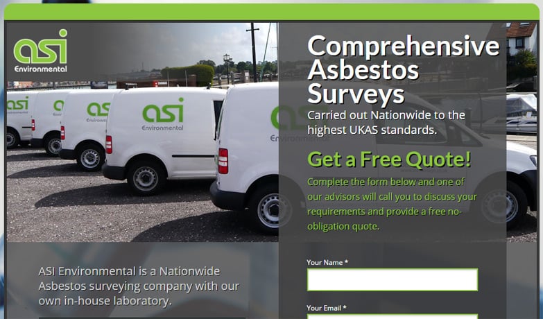 ASI Asbestos landing page