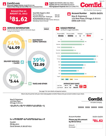 Comed energy bill infographic style