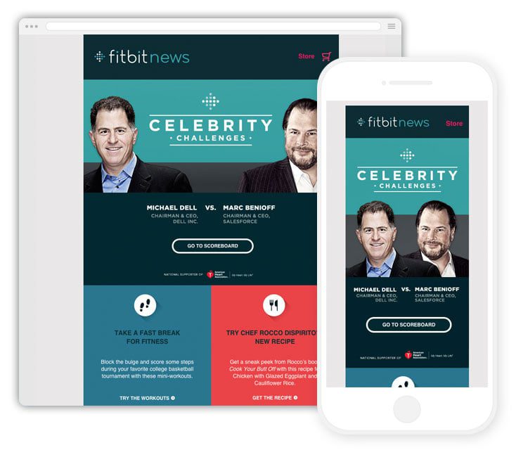 Fitbit's latest celebrity focused email campaign - beautifully blocky!