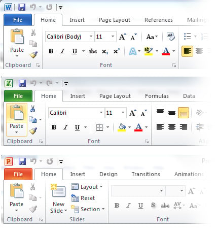Microsoft Office navigation