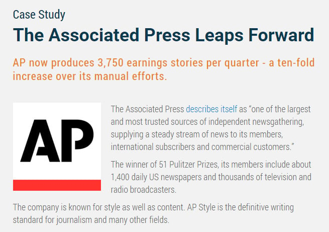 Associated Press case study by Automated Insights