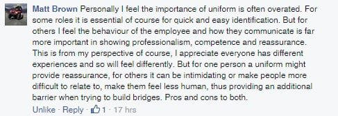 Matt brown's comments on Facebook