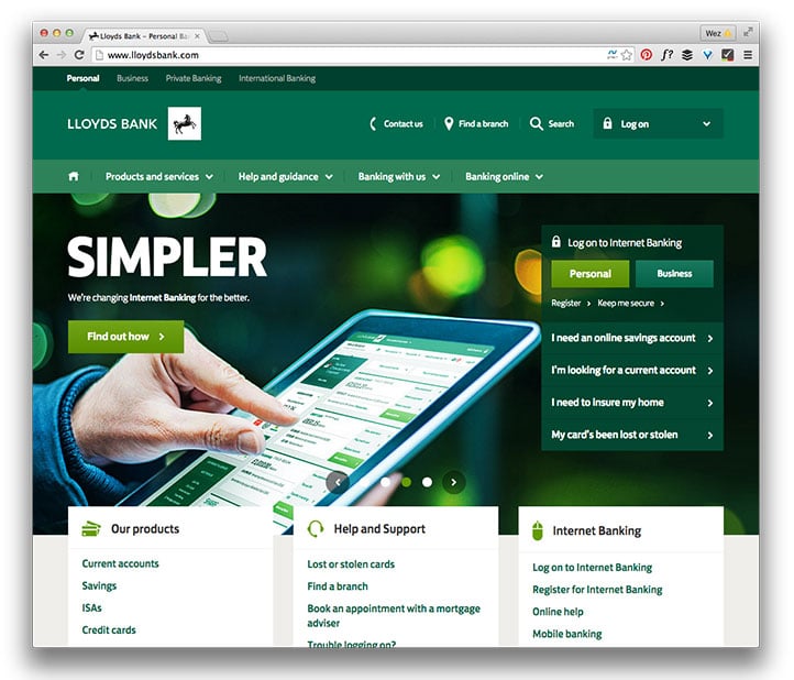 Lloyds bank home page