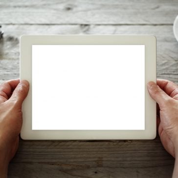Digital tablet with blank screen