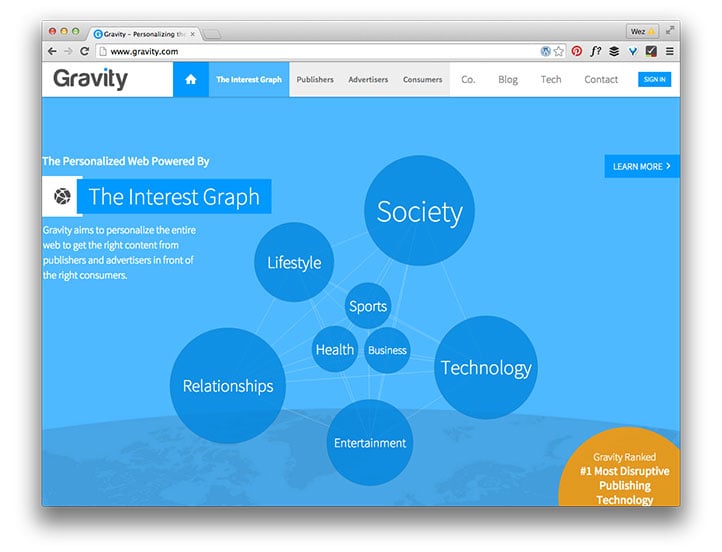 Gravity home page