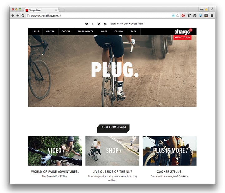 Charge Bikes home page
