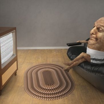 Lethargic man lying on a sofa