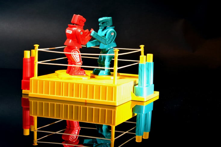 Boxing robots in a ring