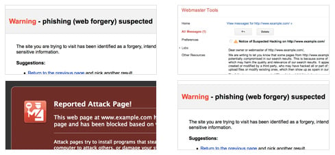 Website malware warnings