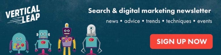 Search and digital marketing newsletter signup