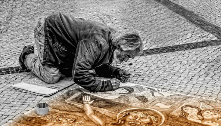 Man painting on the street