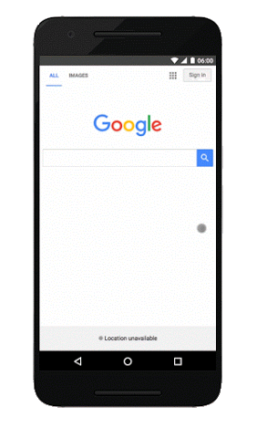 Mobile search results animated