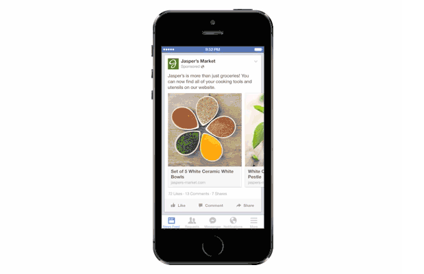 Facebook Product Ads Carousel