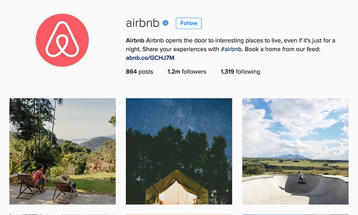 Airbnb’s Instagram feed