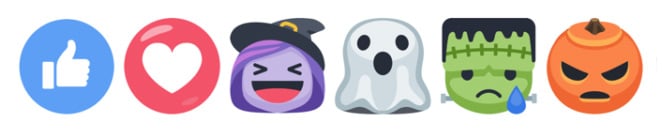 Facebook Reaction buttons for Halloween
