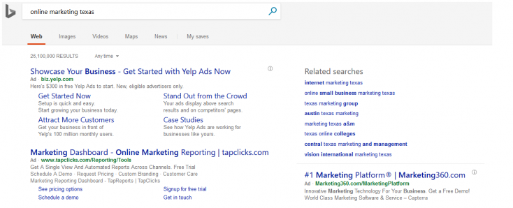 Bing headers on PPC ads