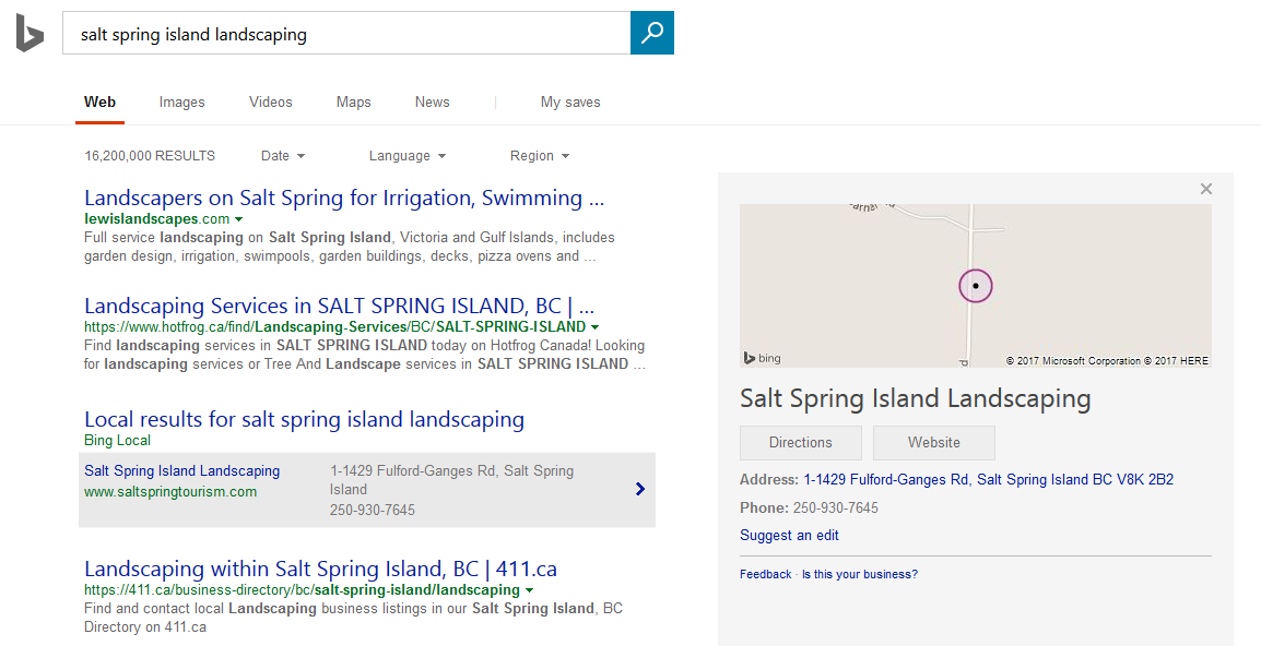Bing local pack expanded