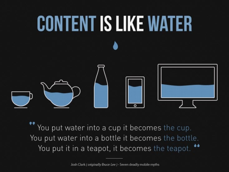 Content is like water - quote by Josh Clark