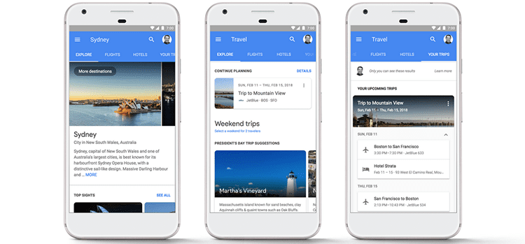 Google as a travel planning tool