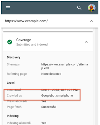 Checking mobile-first indexing on Search Console