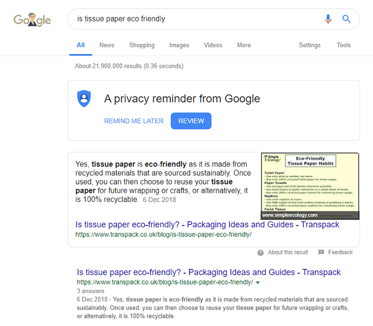 Example of how structured data can result in a featured snippet