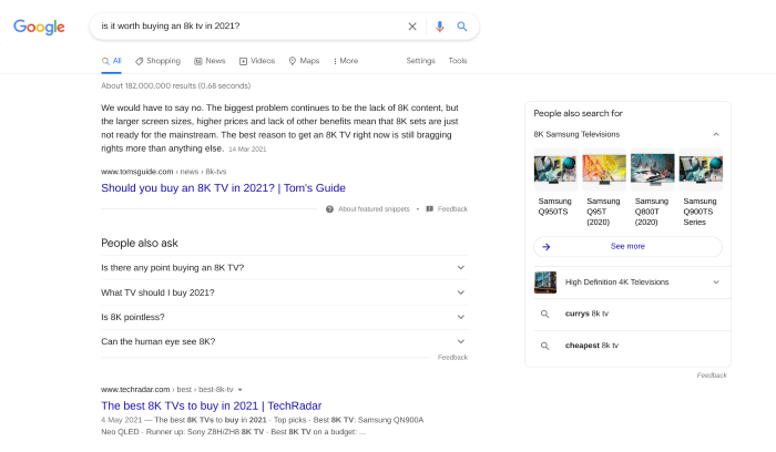 Search results for 8k TV