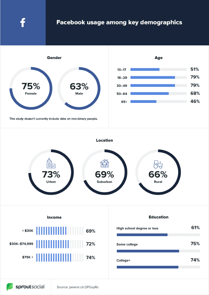 Facebook usage among key demographics