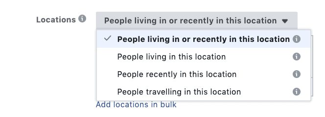 location targeting in facebook advertising