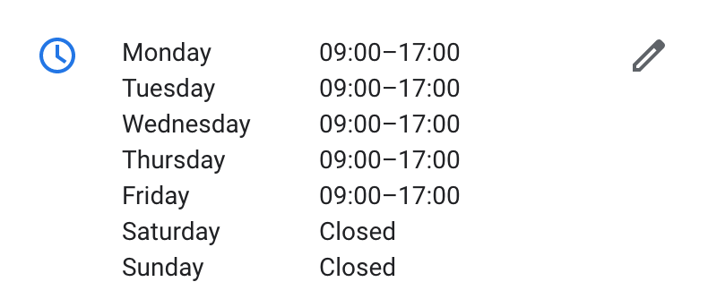 Google Business Profile Opening Hours