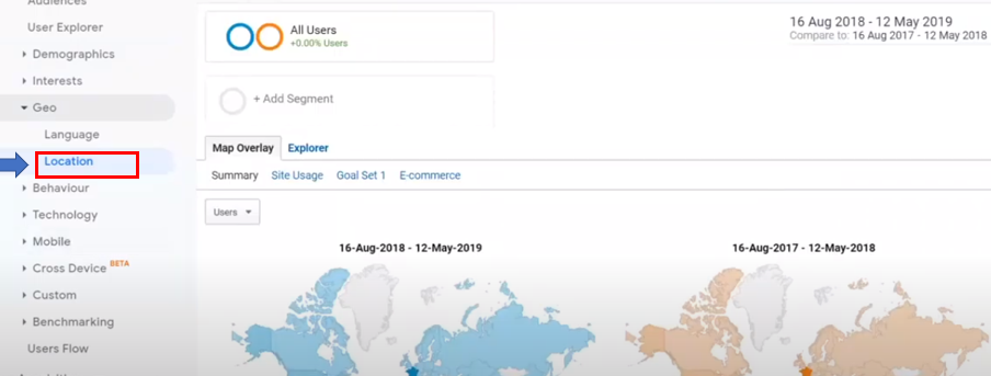 Using the Google Analytics Audience Location report to see where your visitors are located