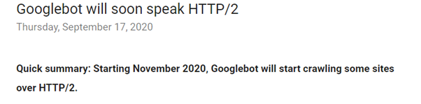 Googlebot will soon speak HTTP/2