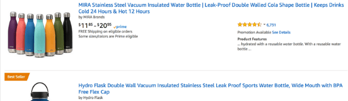Amazon - freedom with product titles