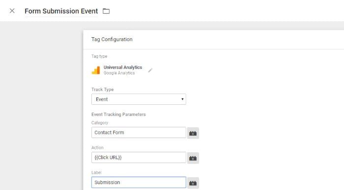 Google Analytics tag configuration