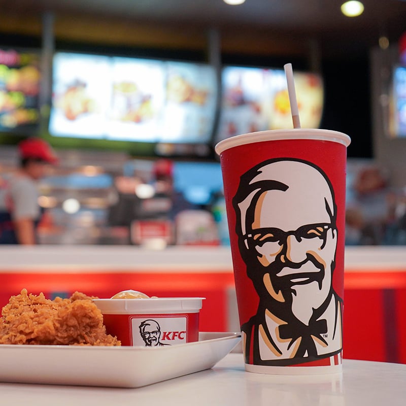 KFC SEO case study showing KFC drink and food