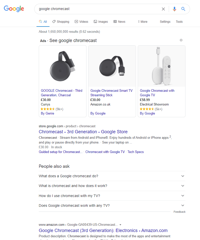 Search results for Google Chromecast