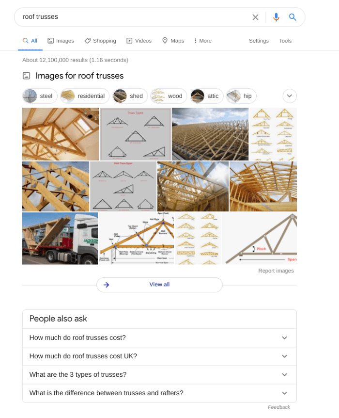 Image results in the main Google search results