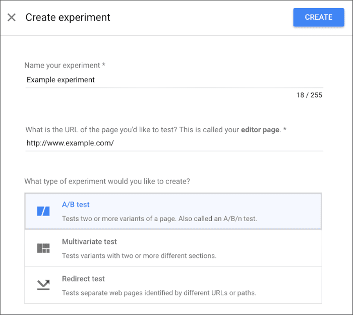 How to create an A/B test in Google Optimize