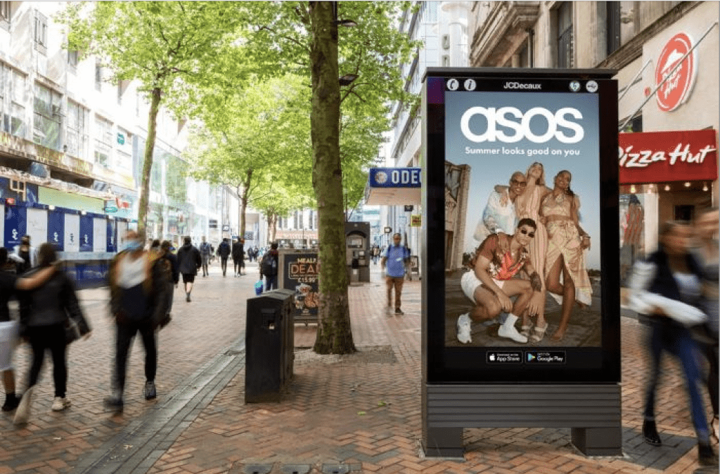 asos out of home advertising on bus shelter