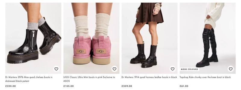 asos ecommerce category products