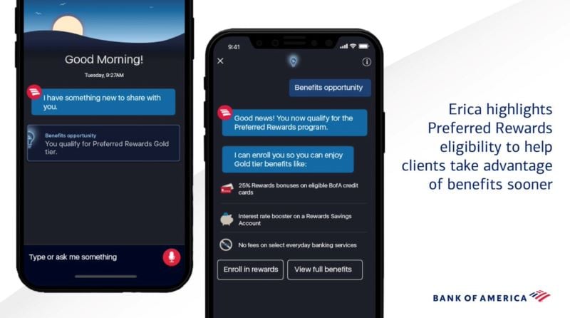 Bank of America's chatbot called Erica
