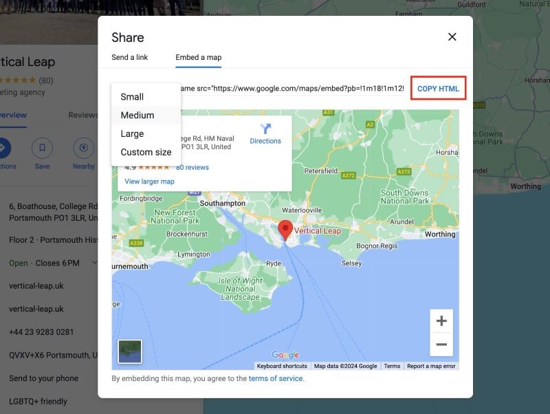 How to add a Google Maps embed to a web page